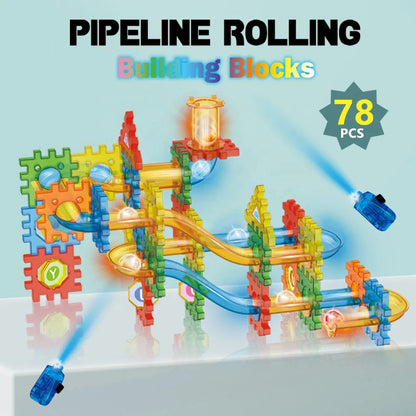 Pipeline Rolling Marble Run Set (78 PCS)