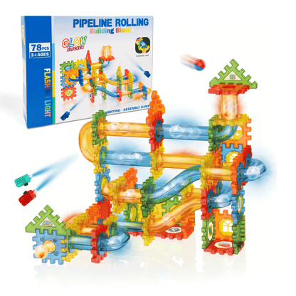 Pipeline Rolling Marble Run Set (78 PCS)