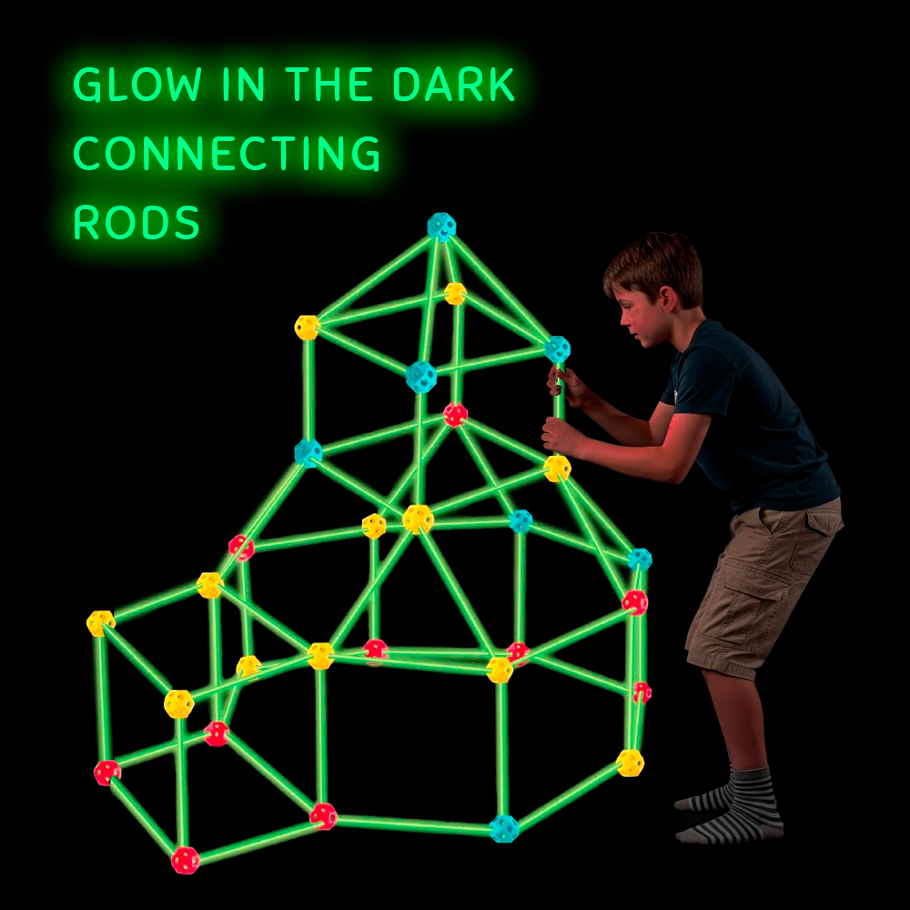 Fort Building Kit - Glow in the Dark - 128 pcs