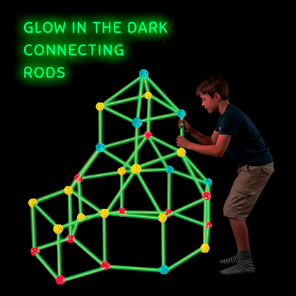 Glow in the Dark Fort Kit for Kids (128 PCS)