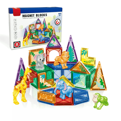 Magnetic Tiles Building Blocks - Safari Animals (36 pcs)